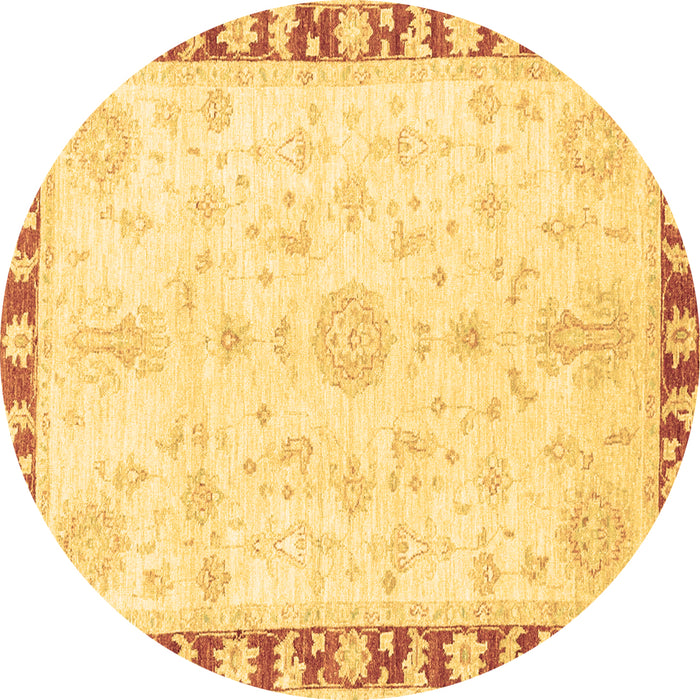 Round Machine Washable Abstract Brown Modern Rug, wshabs3707brn