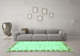 Machine Washable Abstract Turquoise Modern Area Rugs in a Living Room,, wshabs3707turq