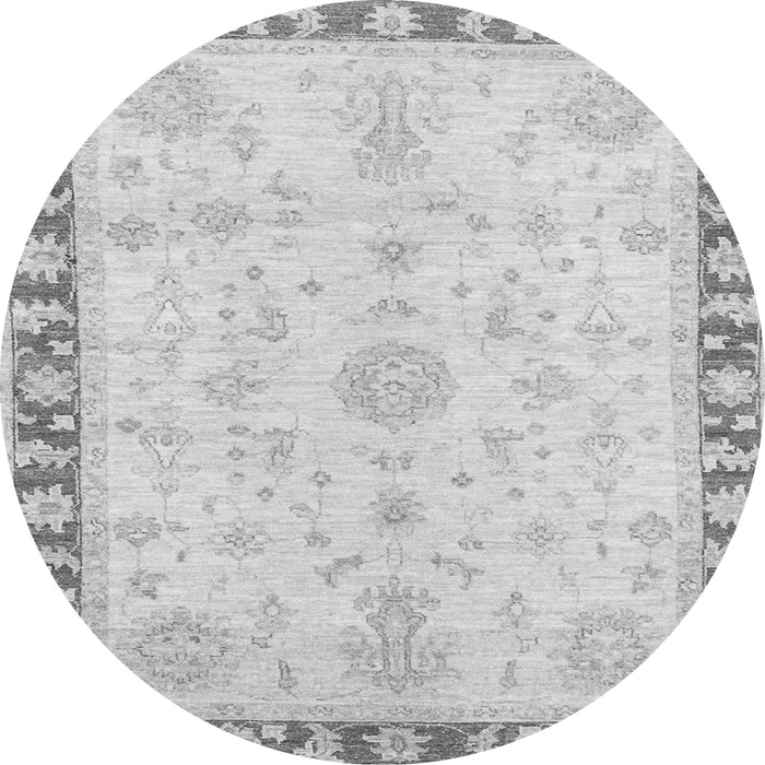 Round Abstract Gray Modern Rug, abs3707gry