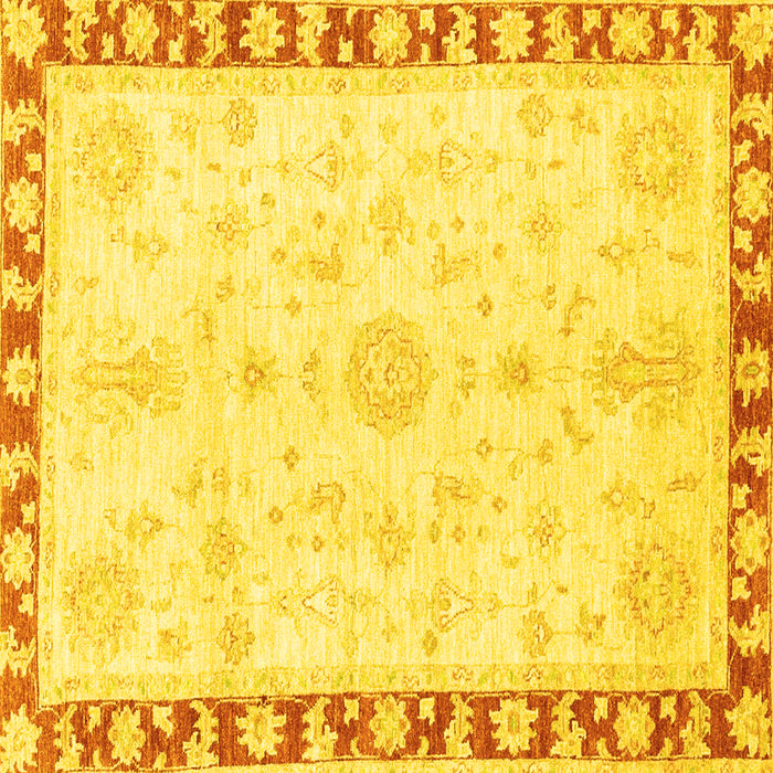 Square Abstract Yellow Modern Rug, abs3707yw