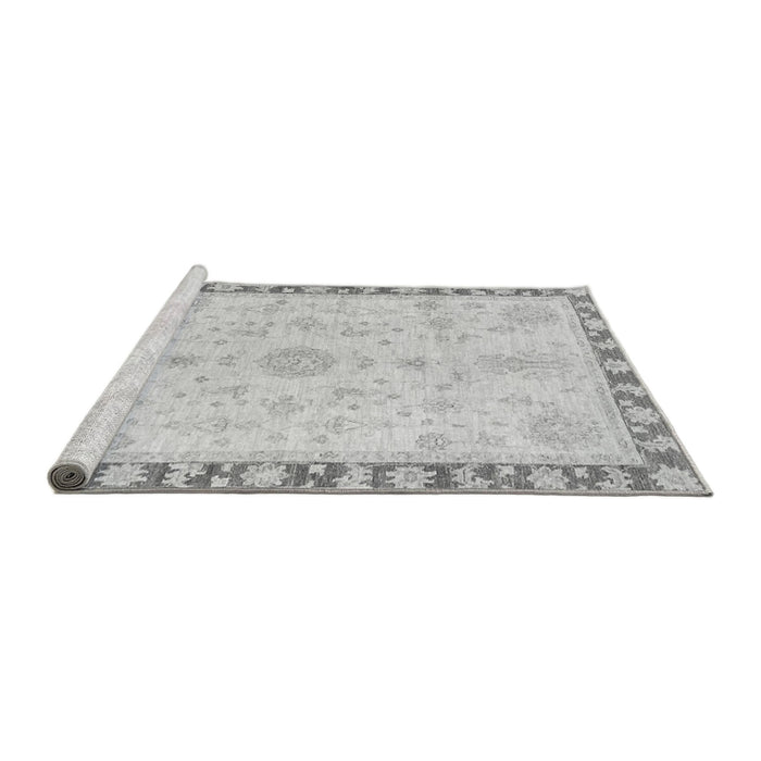 Sideview of Machine Washable Abstract Gray Modern Rug, wshabs3707gry