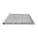 Sideview of Machine Washable Abstract Gray Modern Rug, wshabs3707gry