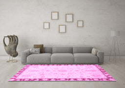 Machine Washable Abstract Purple Modern Area Rugs in a Living Room, wshabs3707pur