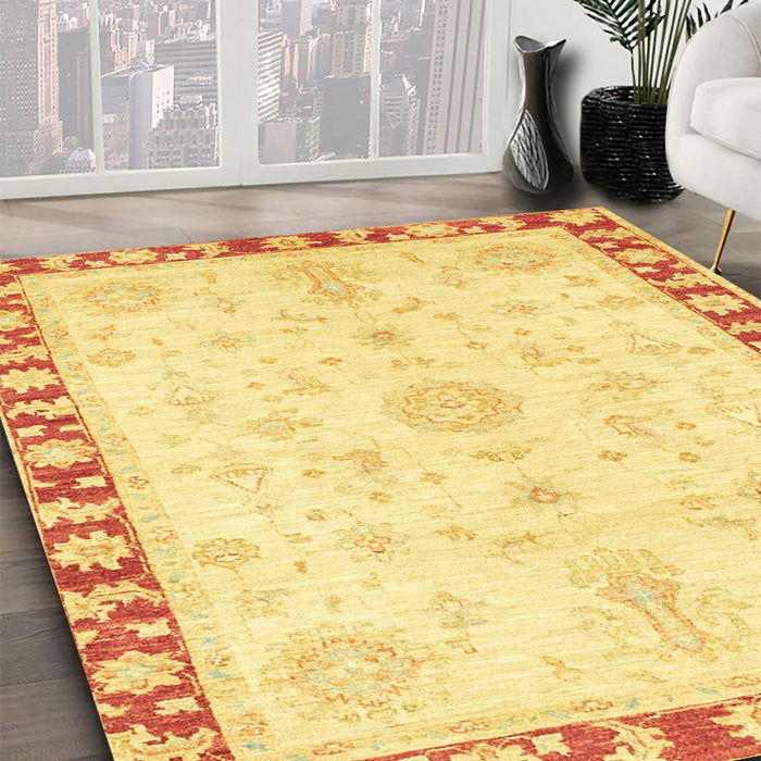 Abstract Orange Modern Rug in Family Room, abs3707