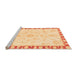 Sideview of Machine Washable Abstract Orange Modern Area Rugs, wshabs3707org