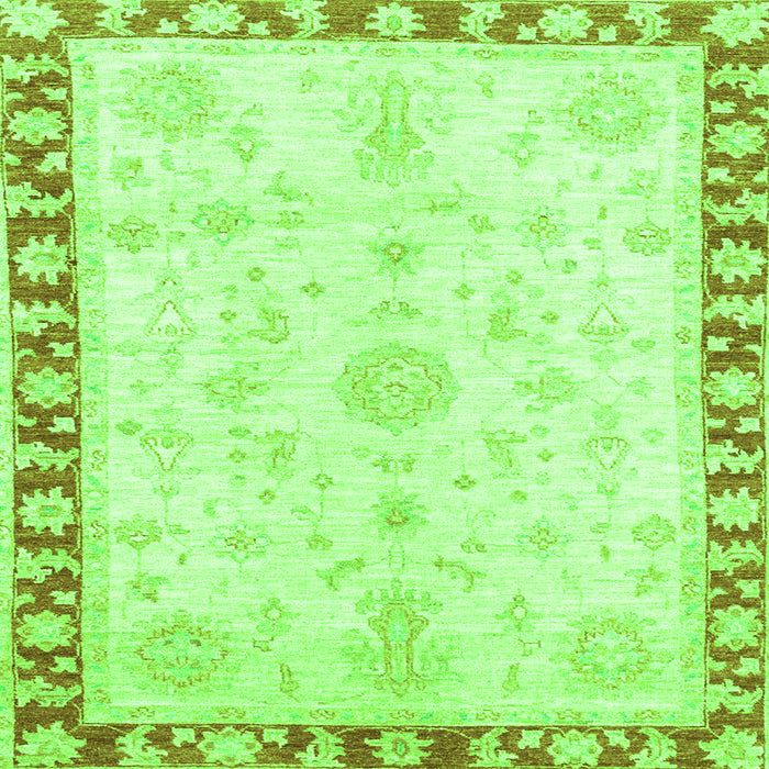 Square Abstract Green Modern Rug, abs3707grn