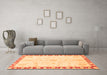 Machine Washable Abstract Orange Modern Area Rugs in a Living Room, wshabs3707org