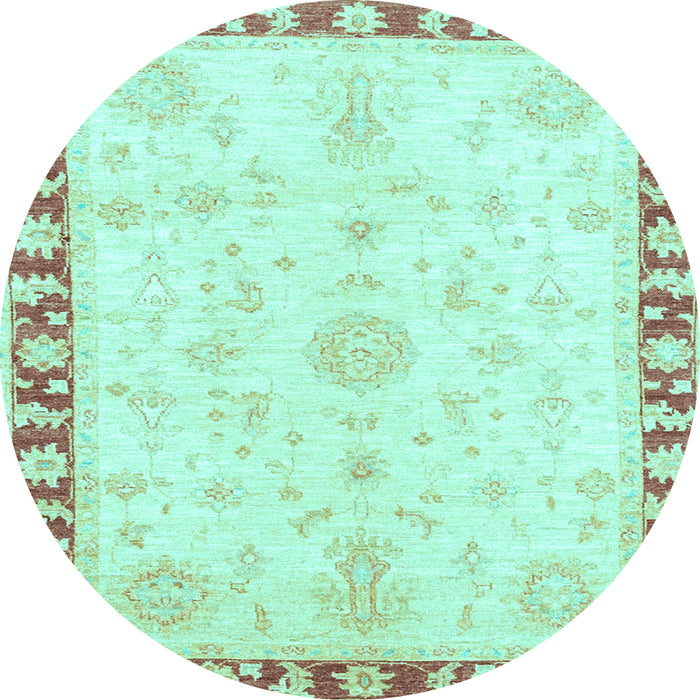 Round Machine Washable Abstract Light Blue Modern Rug, wshabs3707lblu
