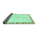 Sideview of Abstract Turquoise Modern Rug, abs3707turq