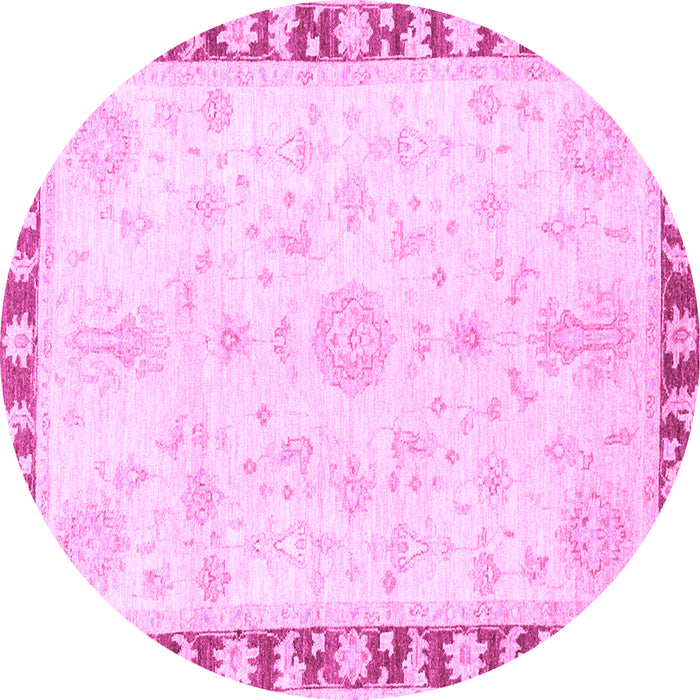 Round Abstract Purple Modern Rug, abs3707pur