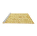 Sideview of Machine Washable Abstract Yellow Rug, wshabs3708