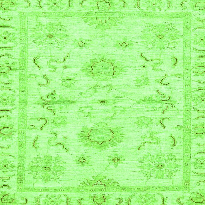 Square Oriental Green Traditional Rug, abs3708grn