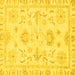 Square Oriental Yellow Traditional Rug, abs3708yw