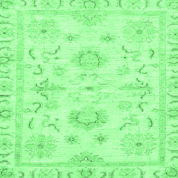 Square Oriental Emerald Green Traditional Rug, abs3708emgrn