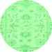 Round Oriental Emerald Green Traditional Rug, abs3708emgrn