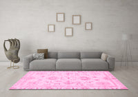 Machine Washable Oriental Pink Traditional Rug, wshabs3708pnk