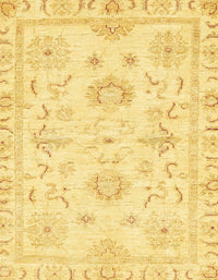 Machine Washable Abstract Yellow Rug, wshabs3708