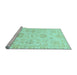 Sideview of Machine Washable Oriental Light Blue Traditional Rug, wshabs3708lblu