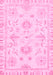 Machine Washable Oriental Pink Traditional Rug, wshabs3708pnk