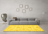 Machine Washable Oriental Yellow Traditional Rug, wshabs3708yw