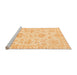 Sideview of Machine Washable Oriental Orange Traditional Area Rugs, wshabs3708org