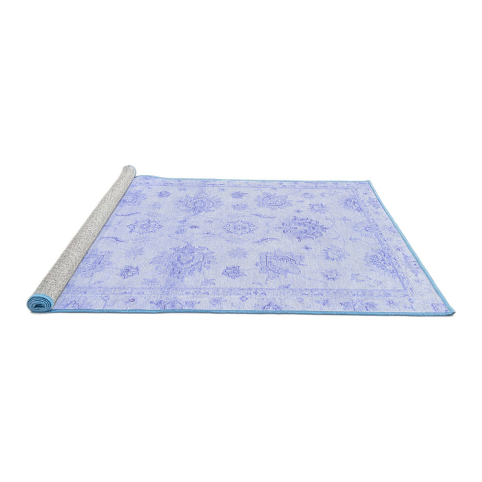 Sideview of Machine Washable Oriental Blue Traditional Rug, wshabs3709blu