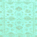 Square Oriental Light Blue Traditional Rug, abs3709lblu