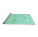 Sideview of Machine Washable Oriental Light Blue Traditional Rug, wshabs3709lblu