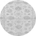 Round Machine Washable Oriental Gray Traditional Rug, wshabs3709gry