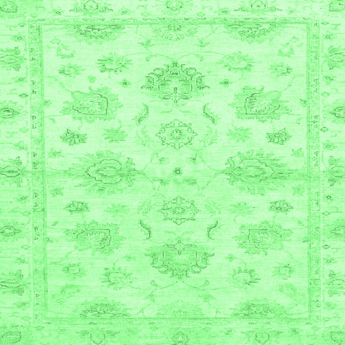 Square Machine Washable Oriental Emerald Green Traditional Area Rugs, wshabs3709emgrn