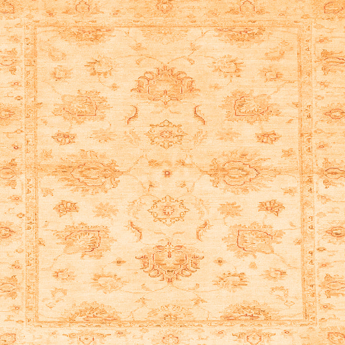 Square Machine Washable Oriental Orange Traditional Area Rugs, wshabs3709org