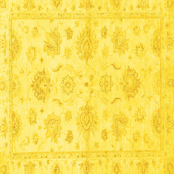 Square Machine Washable Oriental Yellow Traditional Rug, wshabs3709yw