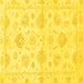 Square Machine Washable Oriental Yellow Traditional Rug, wshabs3709yw