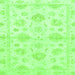 Square Oriental Green Traditional Rug, abs3709grn