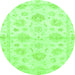 Round Oriental Green Traditional Rug, abs3709grn