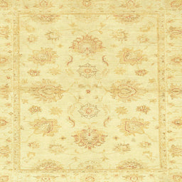 Square Machine Washable Abstract Yellow Rug, wshabs3709