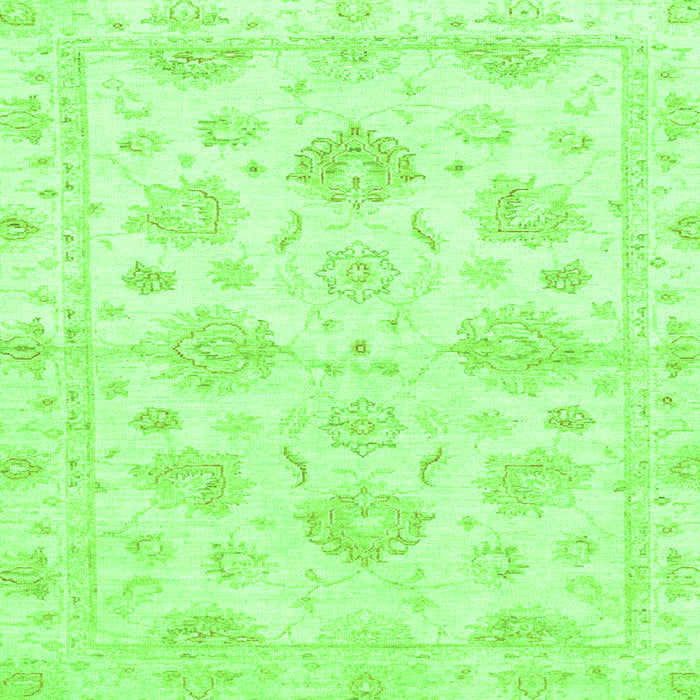 Square Machine Washable Oriental Green Traditional Area Rugs, wshabs3709grn