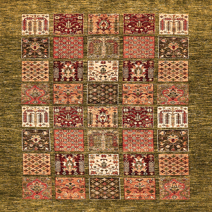 Square Machine Washable Abstract Orange Modern Area Rugs, wshabs370org