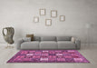 Machine Washable Abstract Pink Modern Rug in a Living Room, wshabs370pnk