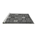 Sideview of Machine Washable Abstract Gray Modern Rug, wshabs370gry