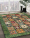 Machine Washable Abstract Avocado Green Rug in a Family Room, wshabs370