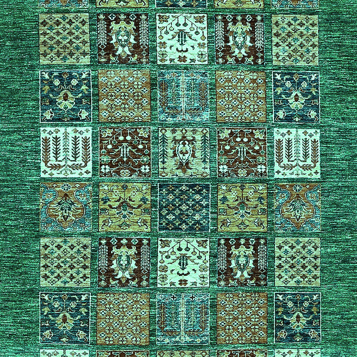 Machine Washable Abstract Turquoise Modern Area Rugs, wshabs370turq