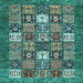 Square Abstract Light Blue Modern Rug, abs370lblu