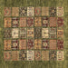 Square Machine Washable Abstract Brown Modern Rug, wshabs370brn