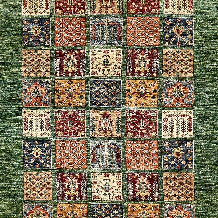 Machine Washable Abstract Avocado Green Rug, wshabs370