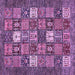 Square Machine Washable Abstract Purple Modern Area Rugs, wshabs370pur