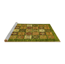 Sideview of Machine Washable Abstract Yellow Modern Rug, wshabs370yw