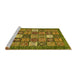 Sideview of Machine Washable Abstract Yellow Modern Rug, wshabs370yw