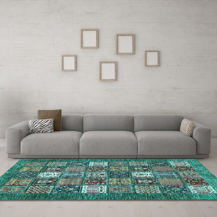 Machine Washable Abstract Light Blue Modern Rug in a Living Room, wshabs370lblu