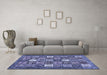 Machine Washable Abstract Blue Modern Rug in a Living Room, wshabs370blu